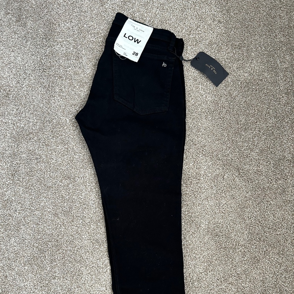 Rag & Bone slim boyfriend cropped jeans size 28 black